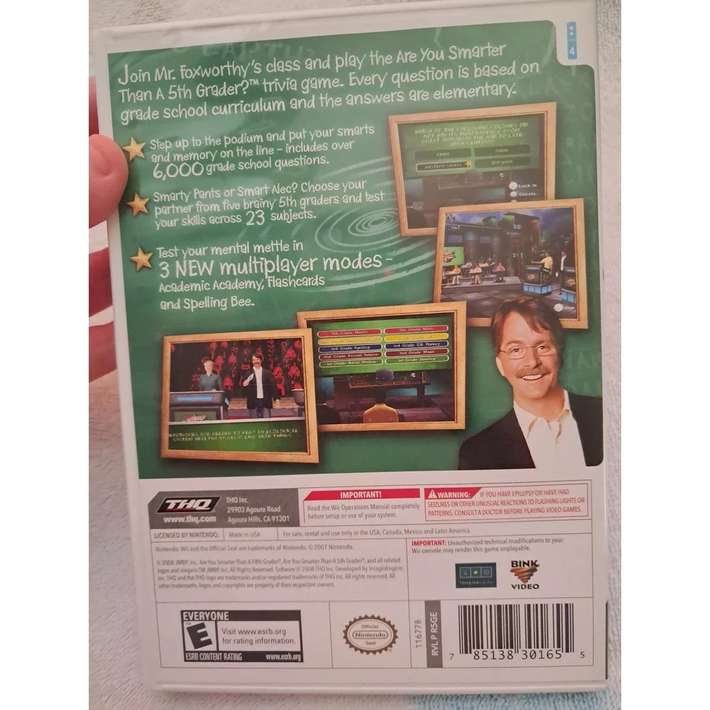 Are You‎ Smarter Than a 5th Grader Make the Grade Nintendo Wii THQ Complete CIB